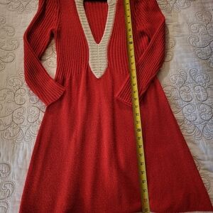 Free People orange/red Terry Dress with white trim, size Small